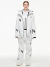 Women's Arctic Queen Snowflake Princess Fantasy Snow Suit with Overalls Bibs