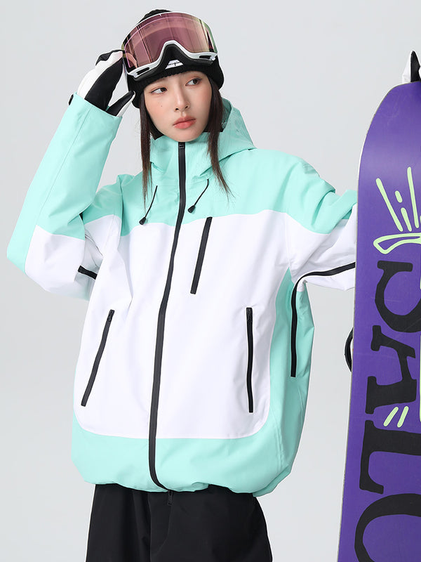 Women's Searipe Retro Vibe Color Block Baggy Snow Jacket