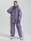 Women's Gsou Snow Checkered Freestyle Snow Jacket & Pants Sets