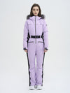 Women's High Experience Mountain Chic Faux-Fur Trim Flare Onesie Ski Jumpsuit