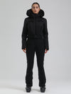 Women's Gsou Snow Mountain Chic Faux-Fur Trim Flare Ski Suit