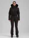 Women's Gsou Snow Mountain Chic Faux-Fur Trim Flare Ski Suit