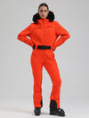 Women's Gsou Snow Mountain Chic Faux-Fur Trim Flare Ski Suit