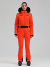 Women's Gsou Snow Mountain Chic Faux-Fur Trim Flare Ski Suit