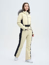 Women's High Experience Mountain Chic Faux-Fur Trim Flare Onesie Ski Jumpsuit