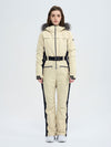 Women's High Experience Mountain Chic Faux-Fur Trim Flare Onesie Ski Jumpsuit