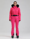 Women's Gsou Snow Mountain Chic Faux-Fur Trim Flare Ski Suit