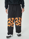 Men's Swaggy Knee Reflective Graphic Panel Cargo Snow Pants