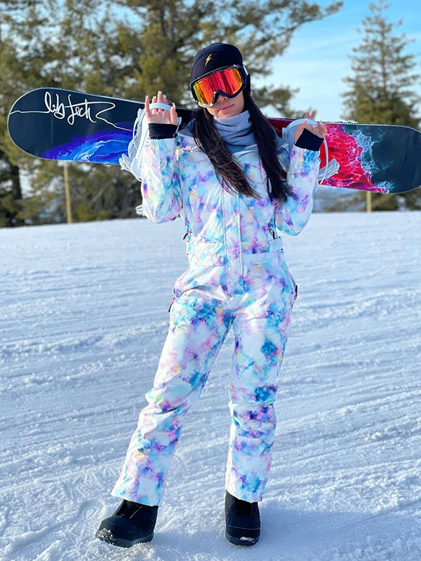 Womens Searipe One Piece Colorful Ski Suits Winter Jumpsuit Snowsuits Snowverb 5132