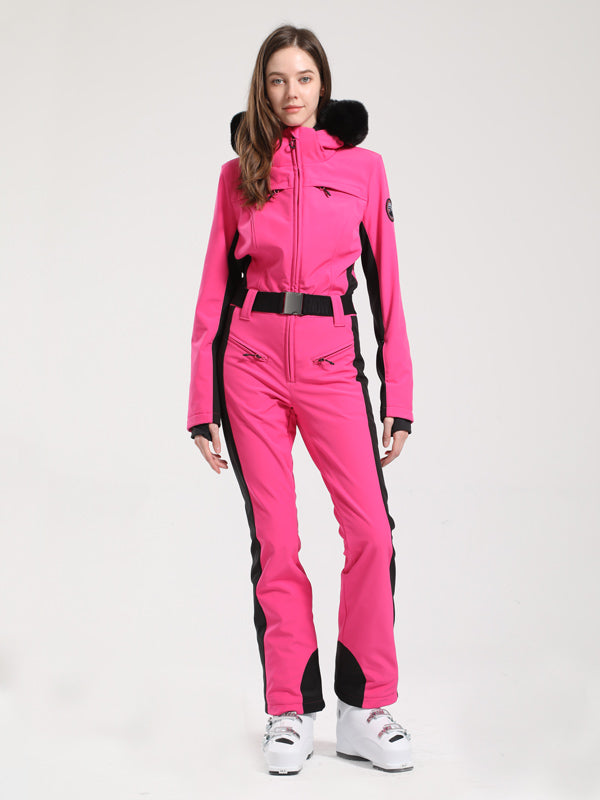 Women's Gsou Snow Classic Faux-Fur Trim Flare Dawn Ski Suit